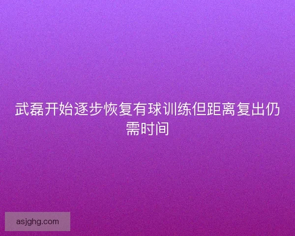 武磊开始逐步恢复有球训练但距离复出仍需时间 武磊开始逐步恢复有球训练但距离复出仍需时间