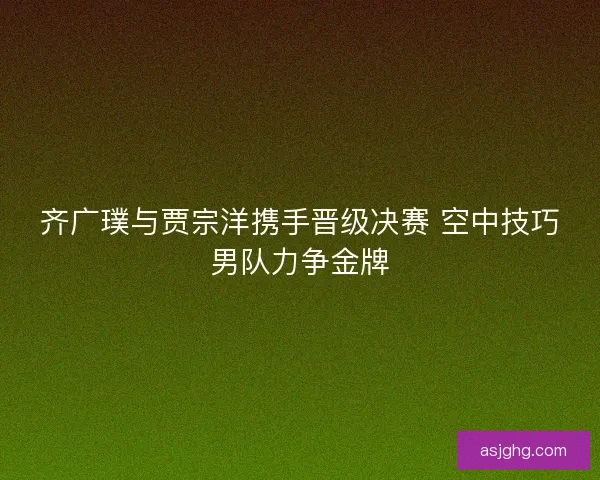 齐广璞与贾宗洋携手晋级决赛 空中技巧男队力争金牌